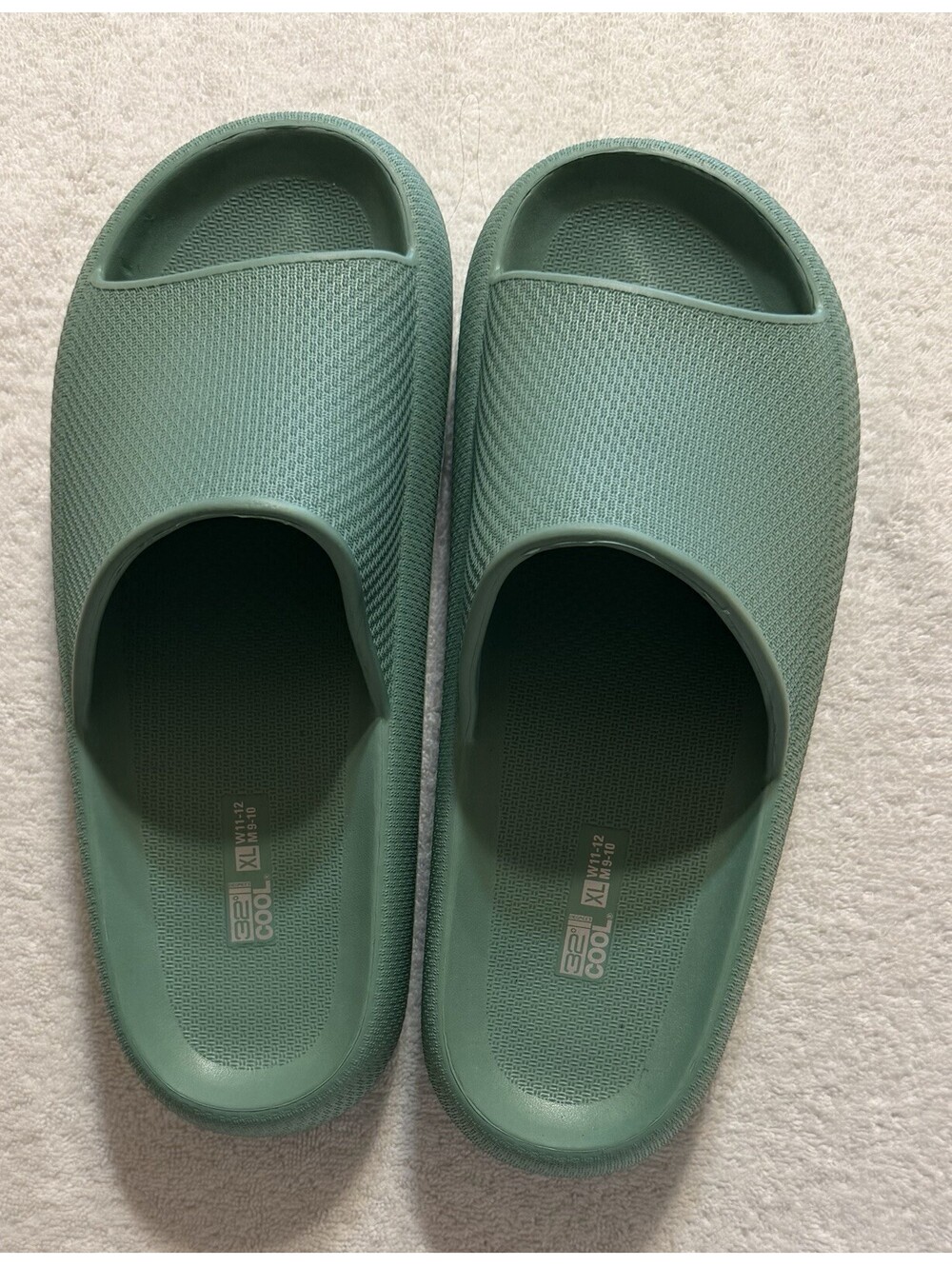 32 Degrees Sea Moss Green Cushion Slide Sandals Size XL W11-12 M9-10